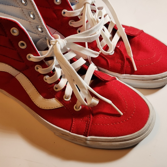 Vans Red Canvas High-Top Sneakers - Picture 1 of 5